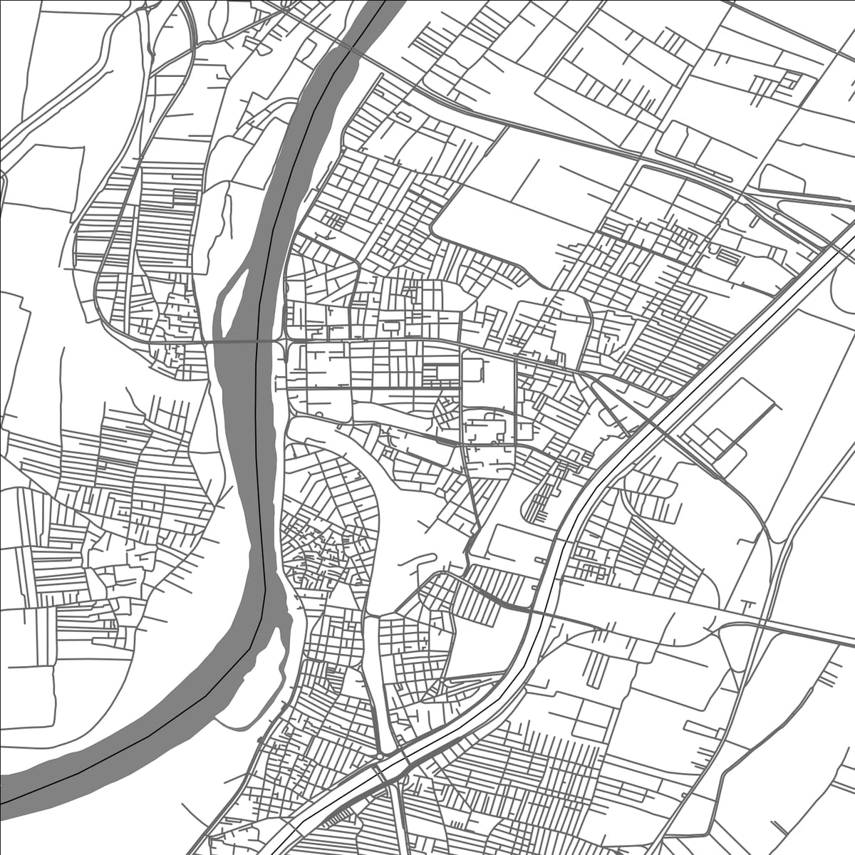 ROAD MAP OF BANHA, EGYPT BY MAPBAKES