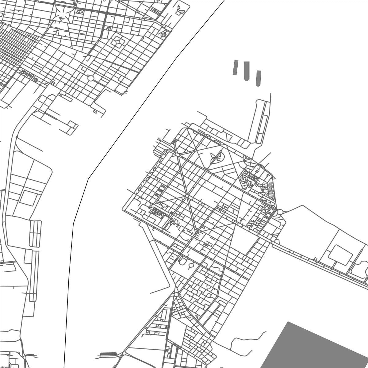 ROAD MAP OF BUR FU'AD, EGYPT BY MAPBAKES