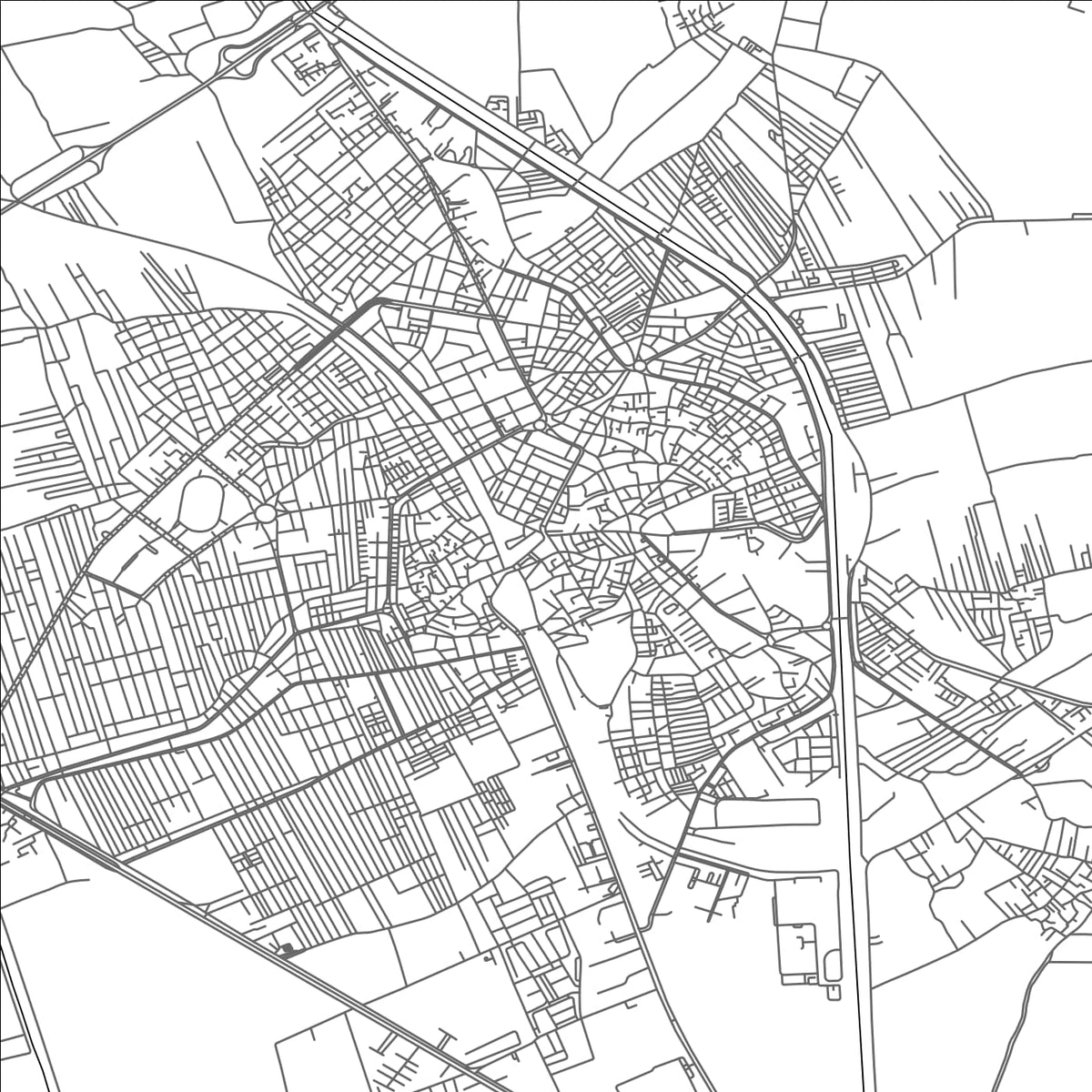 ROAD MAP OF DAMANHUR, EGYPT BY MAPBAKES