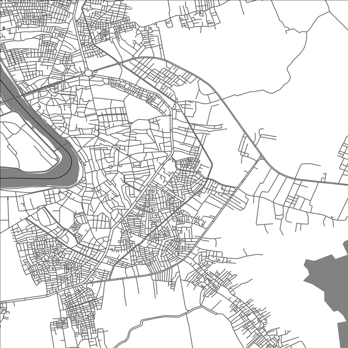 ROAD MAP OF DAMIETTA, EGYPT BY MAPBAKES