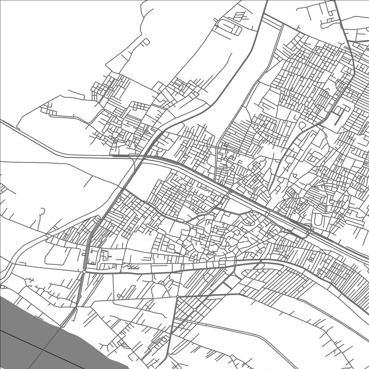 ROAD MAP OF QINA, EGYPT BY MAPBAKES