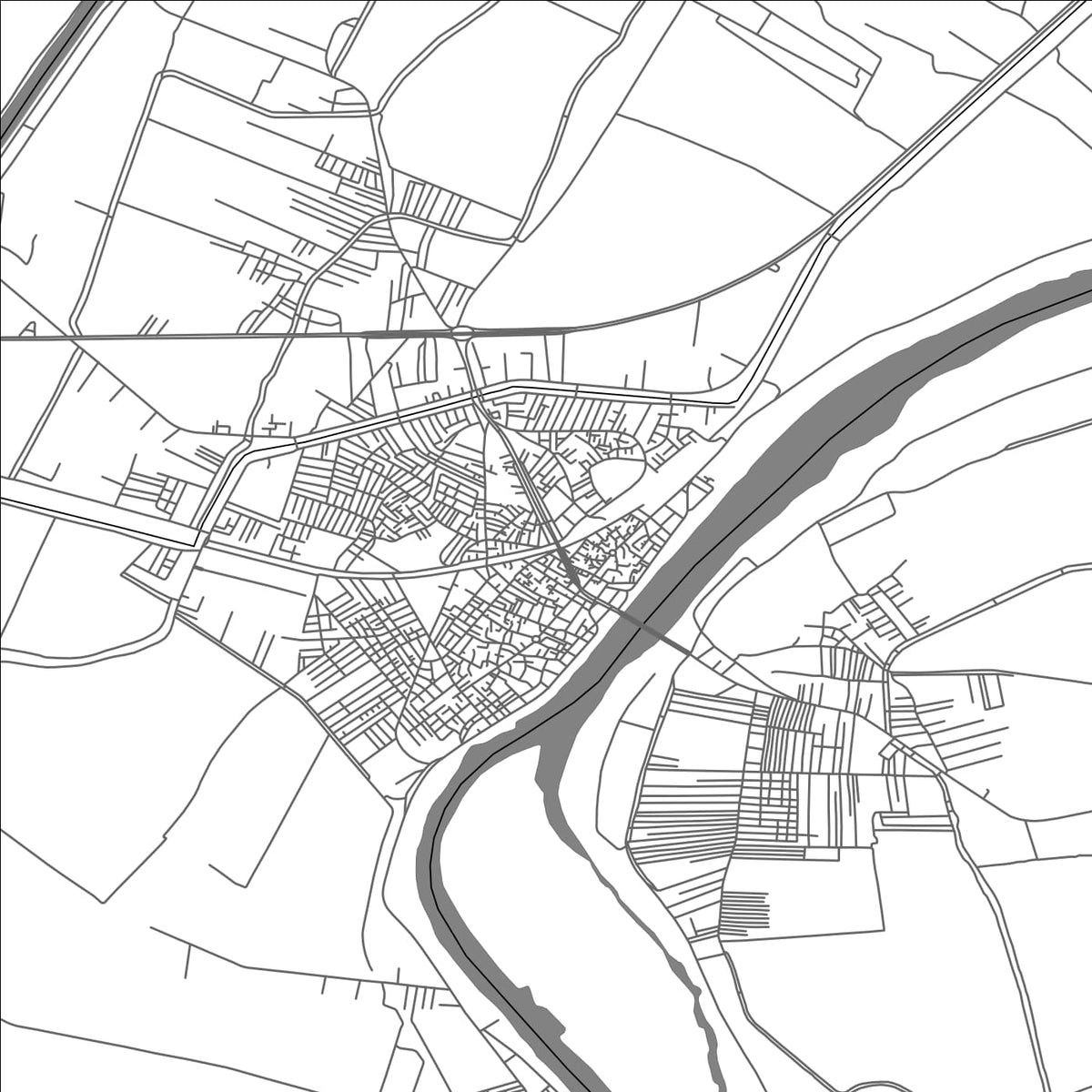 ROAD MAP OF SAMANNUD, EGYPT BY MAPBAKES