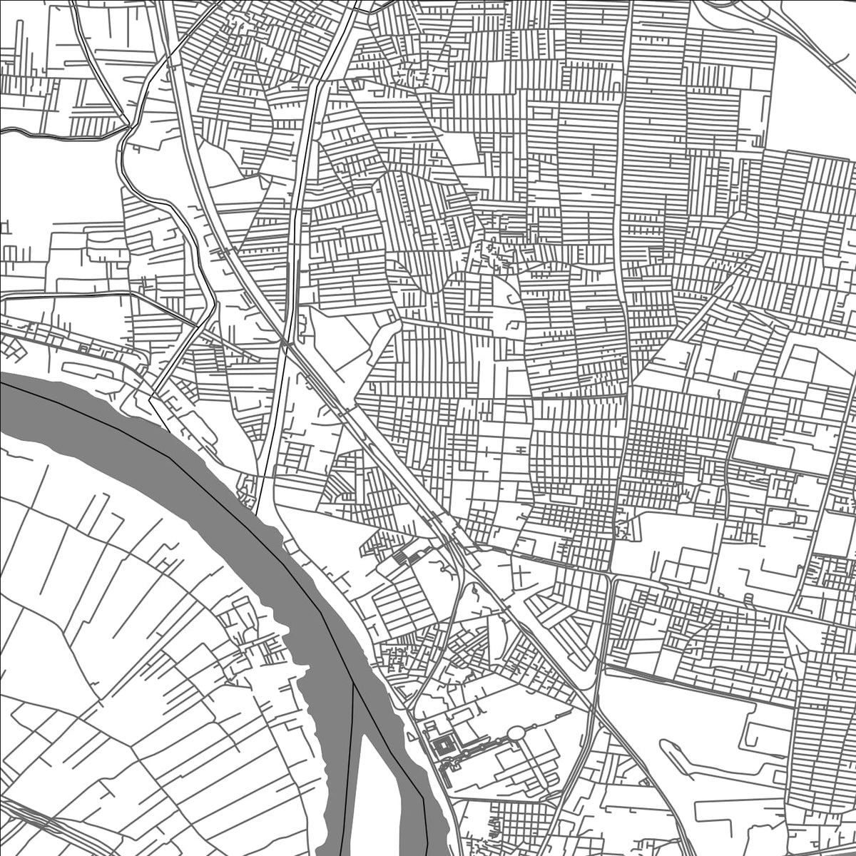 ROAD MAP OF SHUBRA AL KHAYMAH, EGYPT BY MAPBAKES
