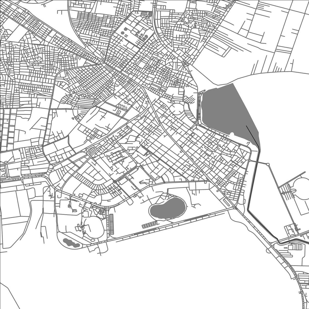 ROAD MAP OF SUEZ, EGYPT BY MAPBAKES