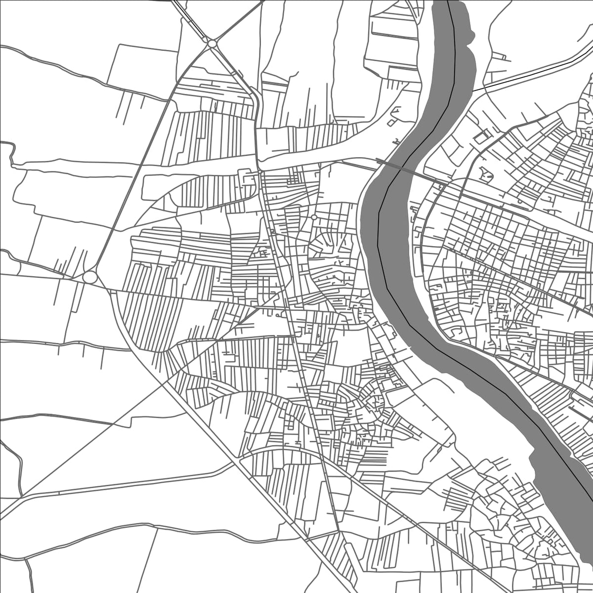 ROAD MAP OF ZIFTA, EGYPT BY MAPBAKES