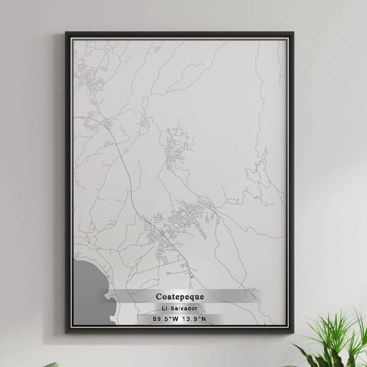 ROAD MAP OF COATEPEQUE, EL SALVADOR BY MAPBAKES