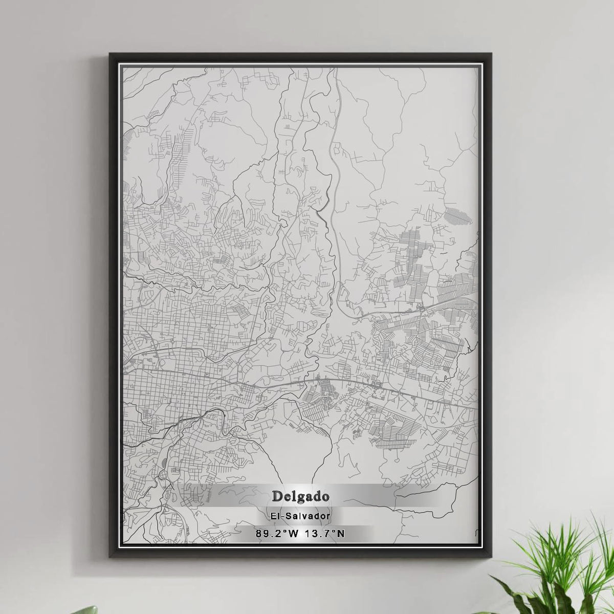 ROAD MAP OF DELGADO, EL SALVADOR BY MAPBAKES
