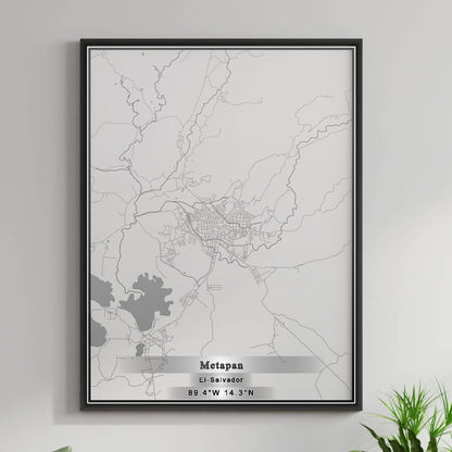ROAD MAP OF METAPAN, EL SALVADOR BY MAPBAKES