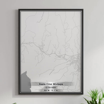 ROAD MAP OF SANTA CRUZ MICHAPA, EL SALVADOR BY MAPBAKES