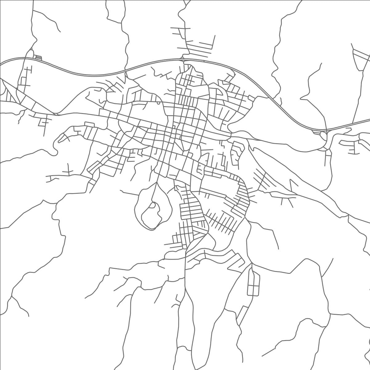 ROAD MAP OF COJUTEPEQUE, EL SALVADOR BY MAPBAKES