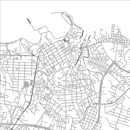 ROAD MAP OF MALABO, EQUATORIAL GUINEA BY MAPBAKES