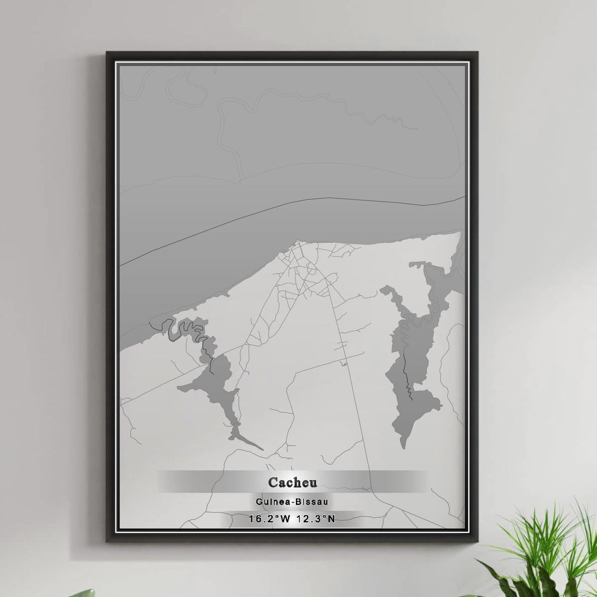 ROAD MAP OF CACHEU, GUINEA-BISSAU BY MAPBAKES