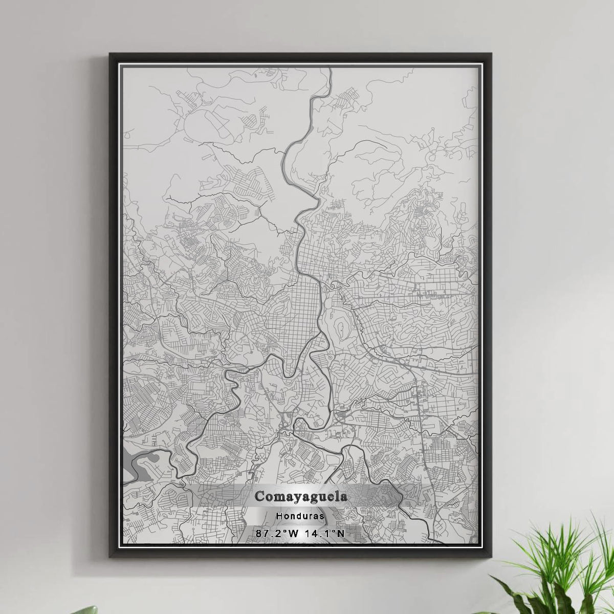 ROAD MAP OF COMAYAGUELA, HONDURAS BY MAPBAKES
