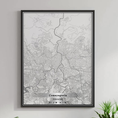ROAD MAP OF COMAYAGUELA, HONDURAS BY MAPBAKES