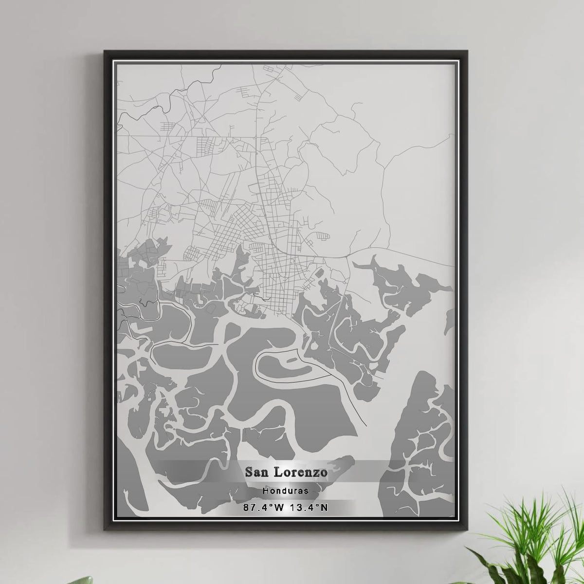 ROAD MAP OF SAN LORENZO, HONDURAS BY MAPBAKES