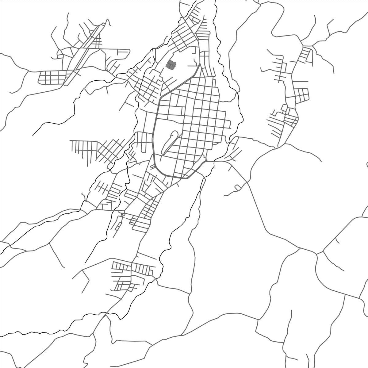 ROAD MAP OF GRACIAS, HONDURAS BY MAPBAKES