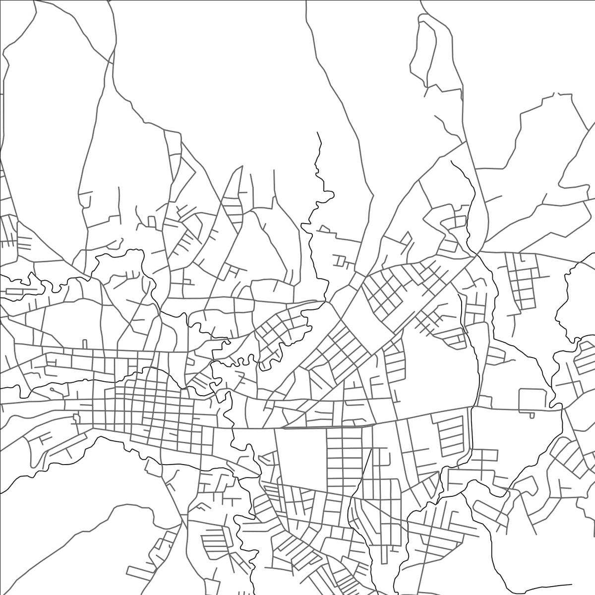 ROAD MAP OF INTIBUCA, HONDURAS BY MAPBAKES