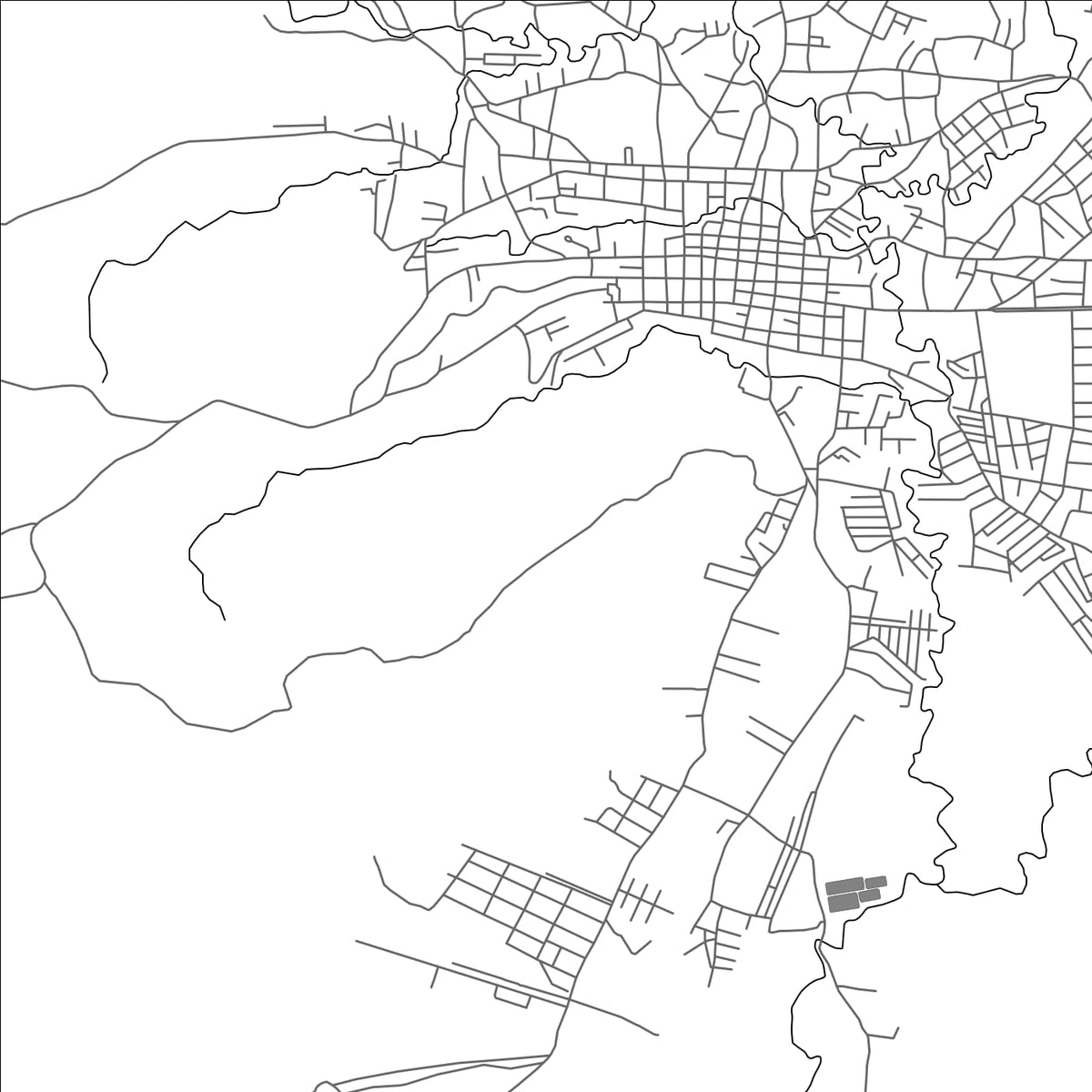 ROAD MAP OF LA ESPERANZA, HONDURAS BY MAPBAKES