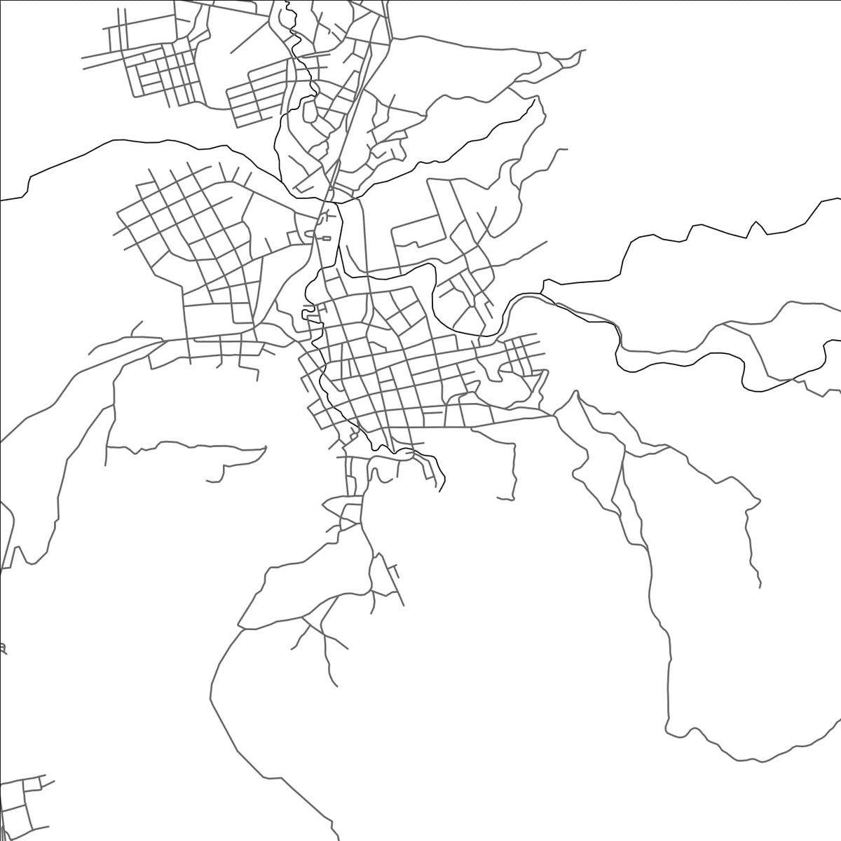 ROAD MAP OF SANTA BARBARA, HONDURAS BY MAPBAKES