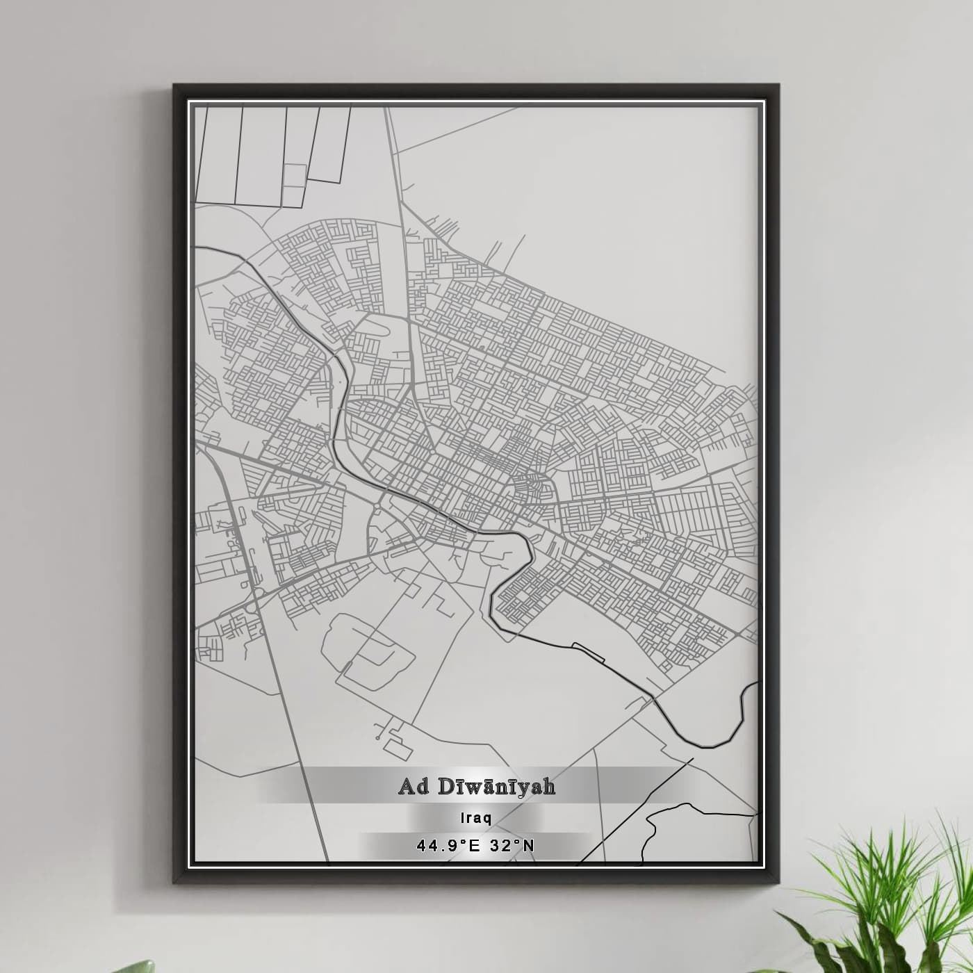 ROAD MAP OF AD DIWANIYAH, IRAQ BY MAPBAKES