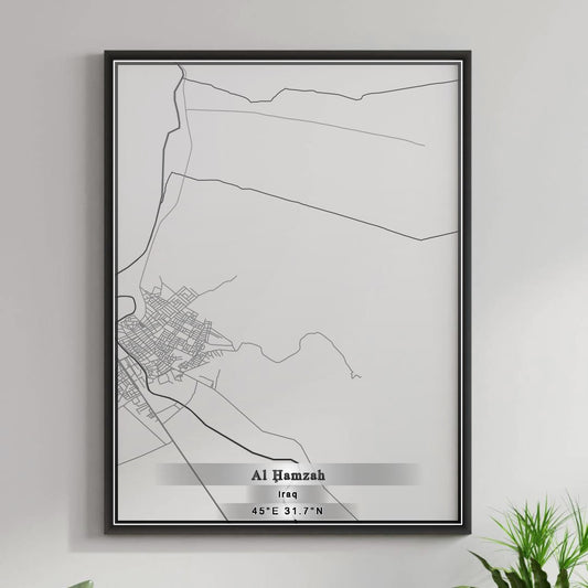 ROAD MAP OF AL HAMZAH, IRAQ BY MAPBAKES