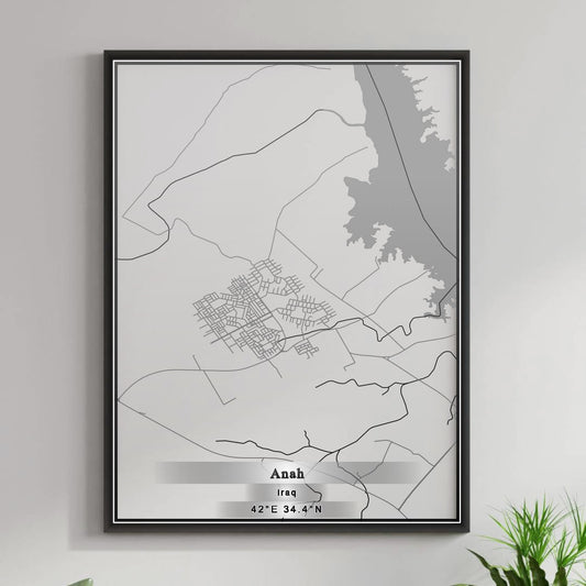 ROAD MAP OF ANAH, IRAQ BY MAPBAKES