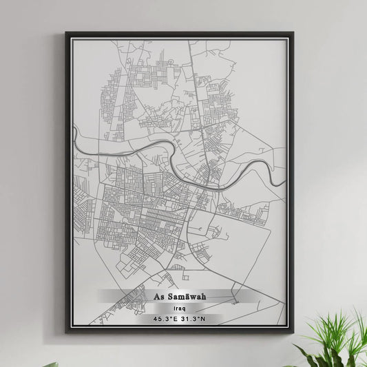 ROAD MAP OF AS SAMAWAH, IRAQ BY MAPBAKES