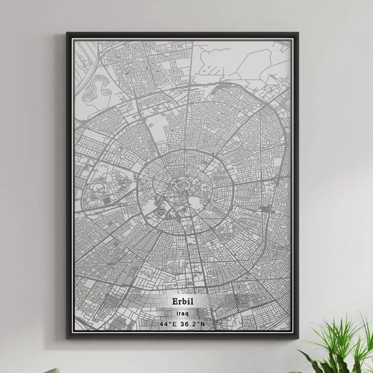 ROAD MAP OF ERBIL, IRAQ BY MAPBAKES