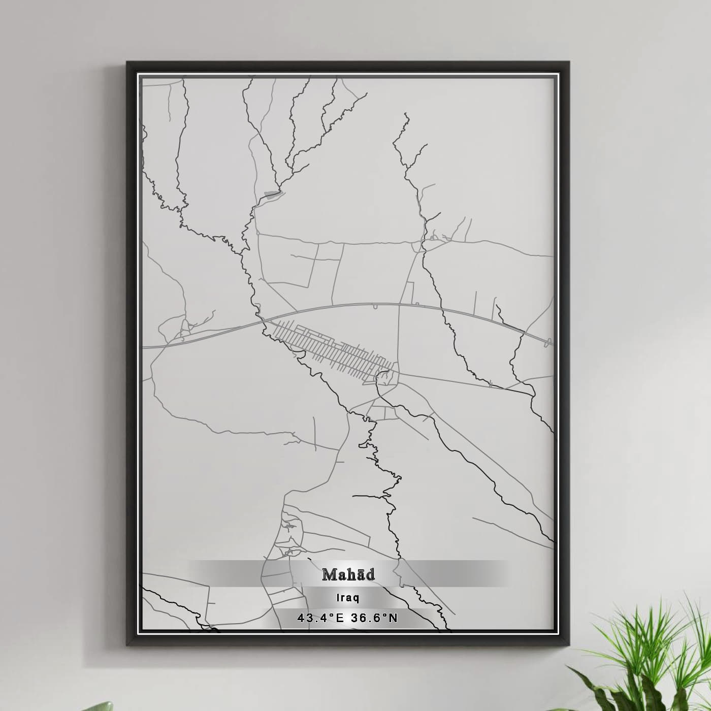 ROAD MAP OF MAHAD, IRAQ BY MAPBAKES