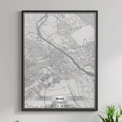 ROAD MAP OF MOSUL, IRAQ BY MAPBAKES