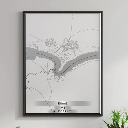 ROAD MAP OF RAWAH, IRAQ BY MAPBAKES