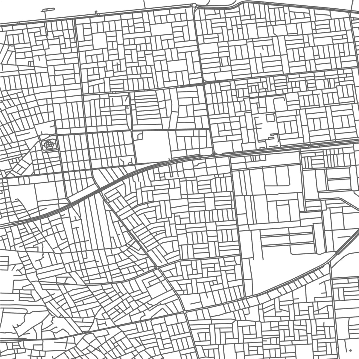 ROAD MAP OF AL FALLUJAH, IRAQ BY MAPBAKES