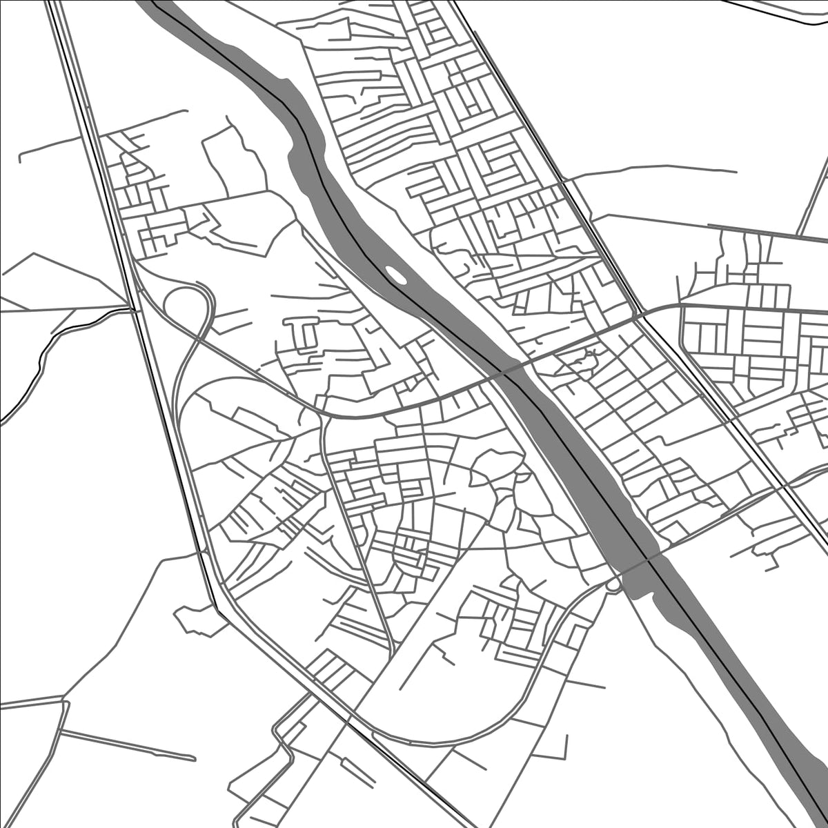ROAD MAP OF AL HINDIYAH, IRAQ BY MAPBAKES