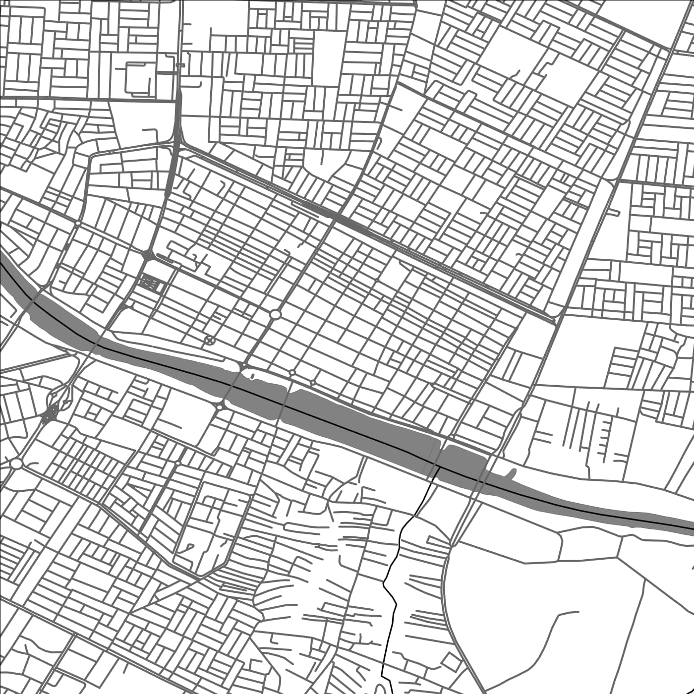 ROAD MAP OF AN NASIRIYAH, IRAQ BY MAPBAKES