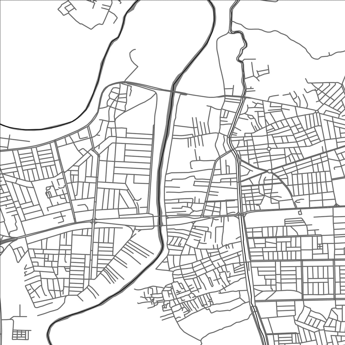 ROAD MAP OF BA`QUBAH, IRAQ BY MAPBAKES