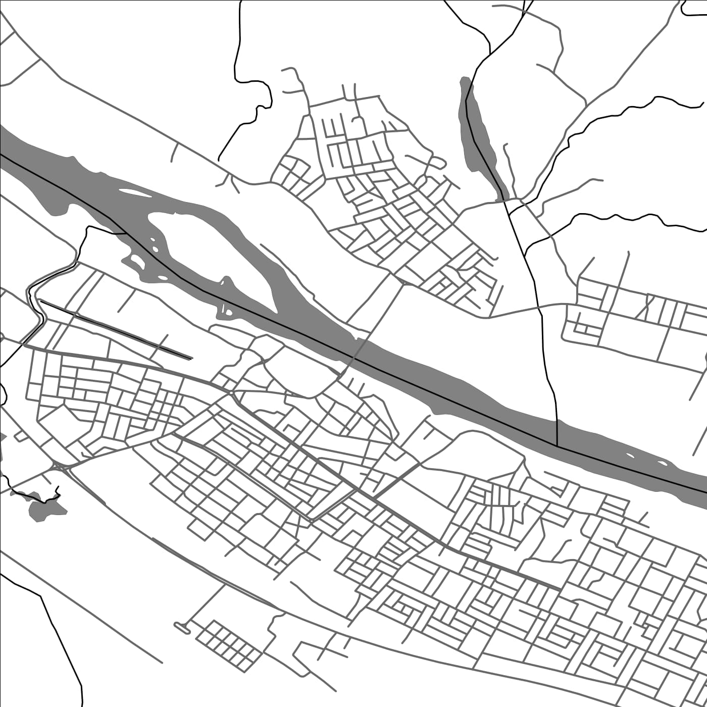 ROAD MAP OF HIT, IRAQ BY MAPBAKES