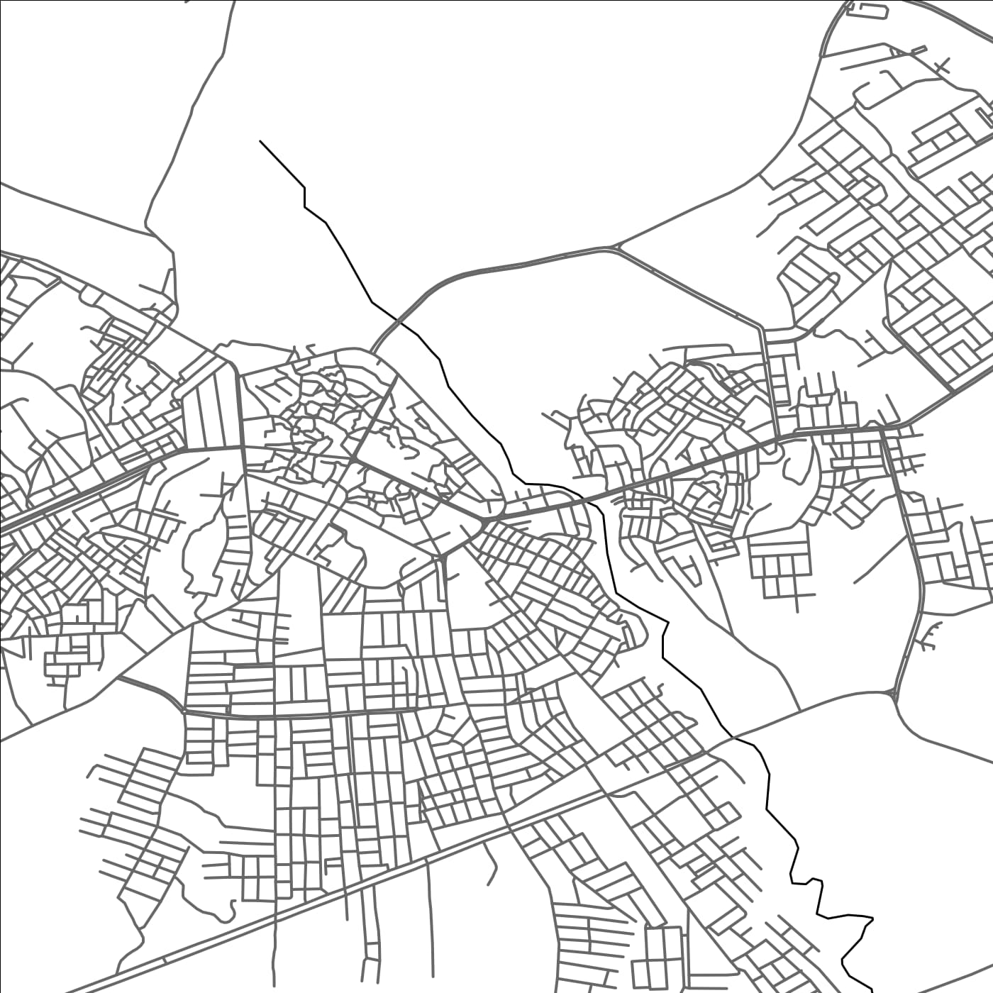 ROAD MAP OF KUYSINJAQ, IRAQ BY MAPBAKES