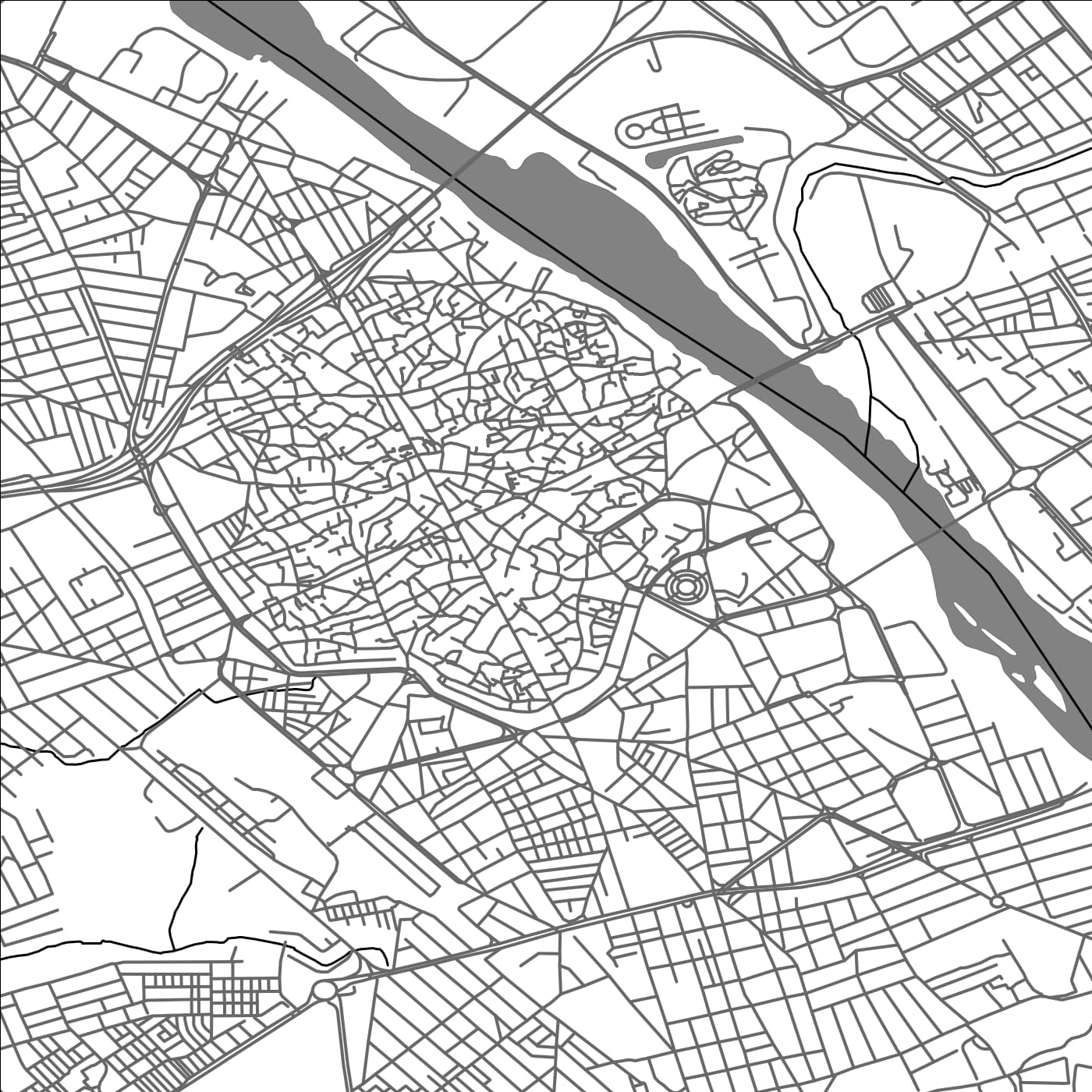 ROAD MAP OF MOSUL, IRAQ BY MAPBAKES