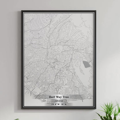 ROAD MAP OF HALF WAY TREE, JAMAICA BY MAPBAKES