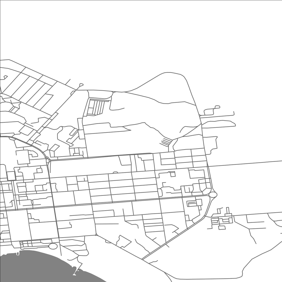 ROAD MAP OF BALQASH, KAZAKHSTAN BY MAPBAKES