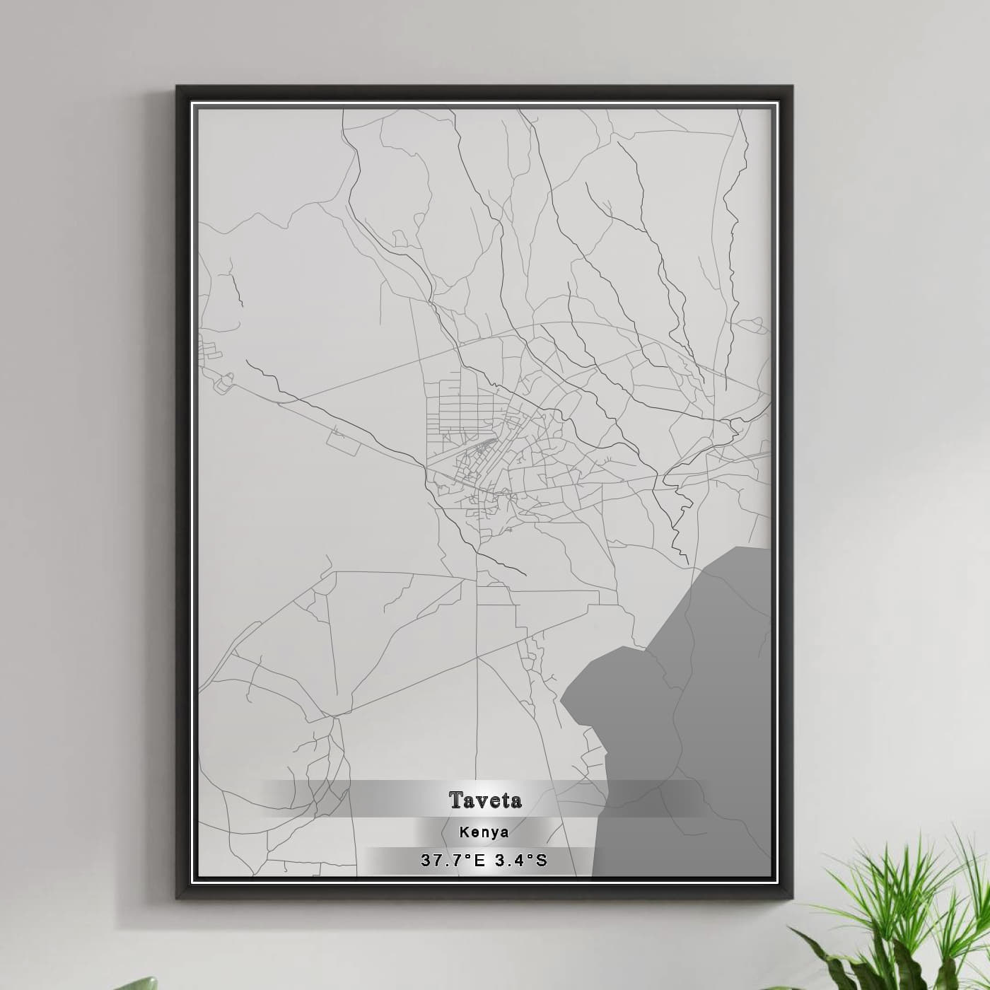 ROAD MAP OF TAVETA, KENYA BY MAPBAKES