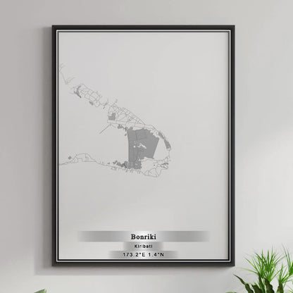 ROAD MAP OF BONRIKI, KIRIBATI BY MAPBAKES