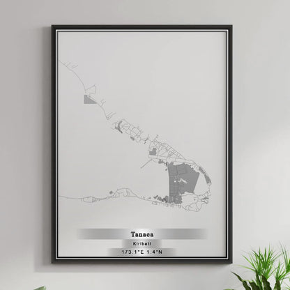ROAD MAP OF TANAEA, KIRIBATI BY MAPBAKES