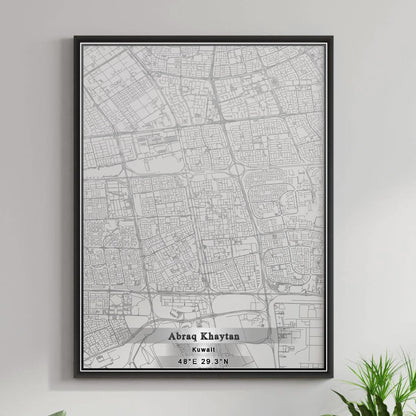 ROAD MAP OF ABRAQ KHAYŢĀN, KUWAIT BY MAPBAKES