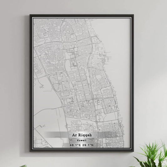 ROAD MAP OF AR RIQQAH, KUWAIT BY MAPBAKES