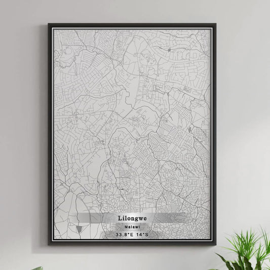 ROAD MAP OF LILONGWE, MALAWI BY MAPBAKES
