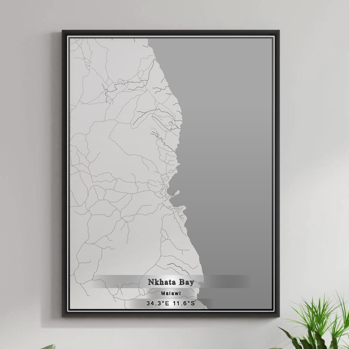 ROAD MAP OF NKHATA BAY, MALAWI BY MAPBAKES