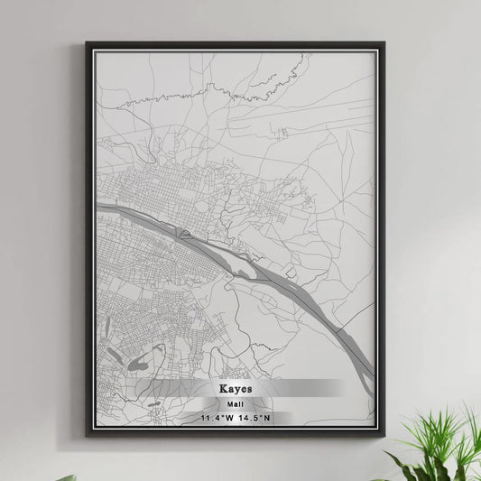 ROAD MAP OF KAYES, MALI BY MAPBAKES