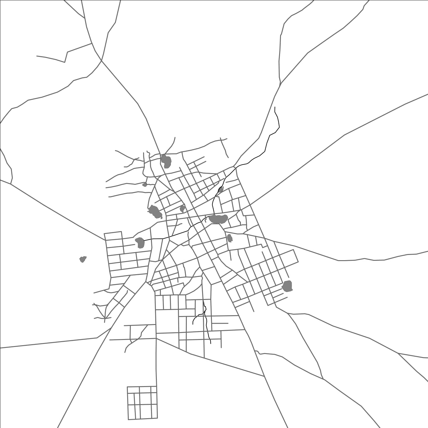 ROAD MAP OF BAROUÉLI, MALI BY MAPBAKES