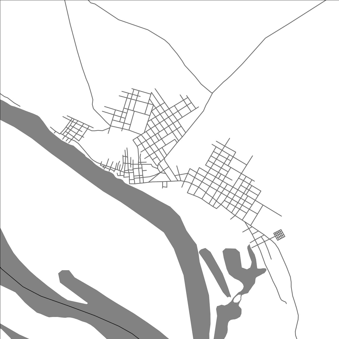 ROAD MAP OF BOUREM, MALI BY MAPBAKES